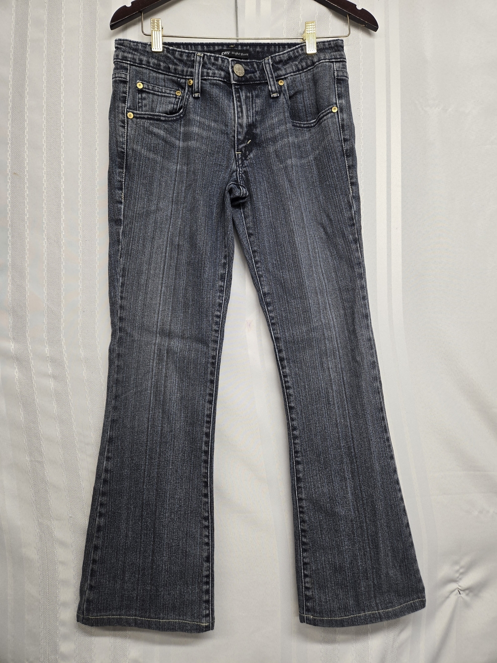 LEVI'S NIGHT BLUES  Dark Gray Bootcut Jeans - Classic Denim SIZE 7